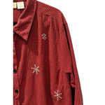 Vintage Lemon Grass Christmas Button Down Size 26 Snowmen Shirt Long Sleeve Red Photo 2