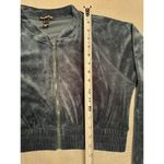 Charlotte Russe Blue Velour Cropped Track Jacket Women's Large Photo 3