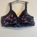 Cacique Lightly Lined Full Coverage Bra Underwire Size 42DD Black Cherry Blossom Photo 3