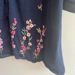 R & K Vintage  original Woman short sleeve navy floral button front cardigan 18 Photo 2