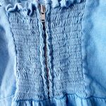 Reformation Desiree Check Ruffle Trim Mini Dress Photo 5