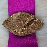 Pink leather bracelet with a gold druzy geode stone Photo 4