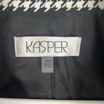 Kasper Houndstooth Long Sleeves Elbow Patches Lined Single Button Blazer 24W Photo 2