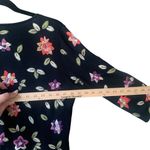 Oscar de la Renta  Black Silk Blend Embroidered Blouse Sweater Floral Size Medium Photo 10
