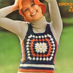 Lot Of 2 VTG Crochet Knit Tank Top Vest Red/White/blue 70s 60s Handmade Festival Red Size undefined Photo 6