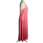 Vintage 70s Nylon Nightgown M Pink Pullover V Neck Spaghetti Straps Low Back Size M Photo 5