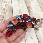 Press Vintage Stunning KRAMER Satin Glass Brooch Photo 5