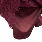 Lulus  X-Small Lace Shift Mini Dress Take Me to Brunch Rounded Neck Burgundy Photo 3