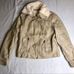 Fur Lined Tan Leather Jacket Brown Photo 3