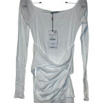 ZARA Women Top Semi Sheer Layered Boatneck Long Sleeve White Cotton Small NWT Photo 0