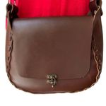 Vintage 1970's Leather Boho Saddle Handbag Photo 3