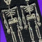 Boutique NEW Bling Rhinestone Skeleton Corpse Earrings Embellished Bedazzled Gothic Egirl Photo 5