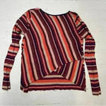 KAVU  Multicolored Ribbed Long Sleeve Shirt W/ Crossed Detail In The Back Size M Photo 4