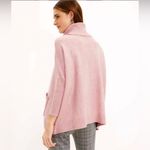 Loft Ann Taylor Turtleneck Sweater Women's Medium Pink Pockets Cotton Tunic Photo 2