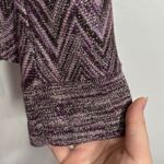Apt. 9  Purple Gold ZigZag high low Open Waterfall Cardigan metallized 70s sz XL Photo 5
