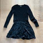 Club Monaco  Black Long Sleeve Silky Sweater Dress Photo 2