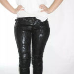 Rock & Republic  Berlin Black Y2K Skinny Snakeskin Mid Rise Pants Cotton Blend 10 Photo 0