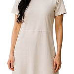 Eileen Fisher  T-Shirt Dress High Low Hem Short Sleeve‎ Stretch White Size Petite Photo 0