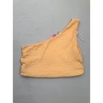 SOMETHINGNEW One Shoulder Top Womens Size L Orange Textured Tube Stretchy Size L Photo 1