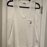 Madewell NWOT  Size S White Cherry  Embroidered Pocket V Neck Cotton Tank Top Photo 0