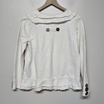 Neon Buddha Beige Raw Seam Long Sleeve‎ Jersey Ruffle Top Tee Shirt Womens Small Tan Photo 4