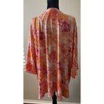 Cuddl Duds  3X Open Tie Dye Kimono Cardigan‎ Orange Pink Pockets Groovy Resort Photo 2