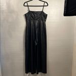Banana Republic  faux Leather Jumpsuit Black 10 Photo 11