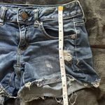 American Eagle Shortie‎ Denim Jean Shorts Cuffed Distressed Size 2 Blue Photo 9