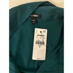 EXPRESS NWT Sz M Deep Teal Green Button Tie Waist Wide Leg Satin Cargo Jumpsuit Photo 8