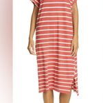 NWT The GREAT. Size 1/S Button Side Dress Cardinal Stripe oversized t Photo 2