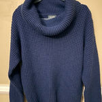 Modcloth Cowl Neck Blue Sweater size L Photo 0