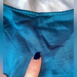 Free People  miraya turquoise front twist satin long sleeve crop top Photo 7