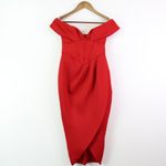 ASOS Design Curve Off-shoulder Corset Midi Dress In Red Size 4 Photo 1