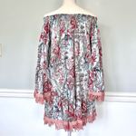 Z&L Europe Z & L Europe Floral Boho Off The Shoulder Lace Bell Sleeve Mini Dress S/M Photo 2