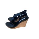 Diane Von Furstenberg  Women's Natural Black Leather Wedges Sandal Size 7.5 Photo 3