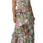 Badgley Mischka Multi Palm Ruffle Maxi Dress, Plus Size 22, Retail $890 Photo 3