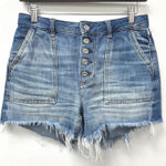 Free People  Exposed Button Fly Jean‎ Shorts Size 25 Photo 0