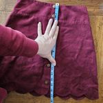 Xhilaration  Skirt Burgundy Red Suede Buttons Front Scallop Hem Mini Casual Photo 9