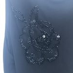 Robbie Bee NWT 12 Little Black Dress Women's Embroidered Floral Elegant Evening Photo 5