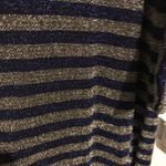 LuLaRoe  Cardi Lindsay Open Cardigan Elegant (2016) Sz L NWT Silver Blue Stripes Photo 2