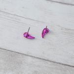 Metallic Pink with Clear Accents Stud Earrings Photo 5