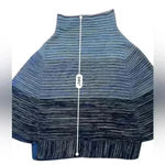 SOL 100% BABY ALPACA Poncho Cardigan Sweater One Size Peru Blue Photo 9