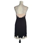 Womens Babydoll Lace Overlay Slip Dress Black & Beige Chemise Nightgown Medium Photo 10