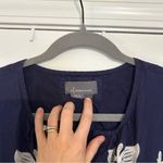 Anthropologie  Somerset Blue Embroidered Tiered Short Sleeve Maxi Dress L Photo 6