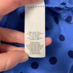 Joe Fresh  Blue‎ Polka Dot Silk Blouse Top Size M Business Casual Preppy Photo 6