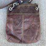 Fossil  Brown Leather Suede Crossbody Bag Purse Classic Vintage Photo 4