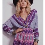 Free People She’s A Lady Reversible Maxi Dress Purple Boho Print Size Small Midi Photo 4