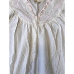 Vintage Nicole nightgown nightshirt white cotton Size S/M pink embroidery 1980's Photo 5