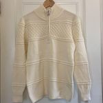 Daily Sports quarter zip cable knit sweater White Photo 0