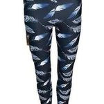 Anarchy 307 Womens Leggings Feather Print Athletic Yoga Ankle Length Blue Small Photo 0